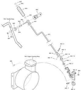 Chute Rod Diagram and Parts List for 627859X43B 2004 Briggs and Stratton Snow Blower